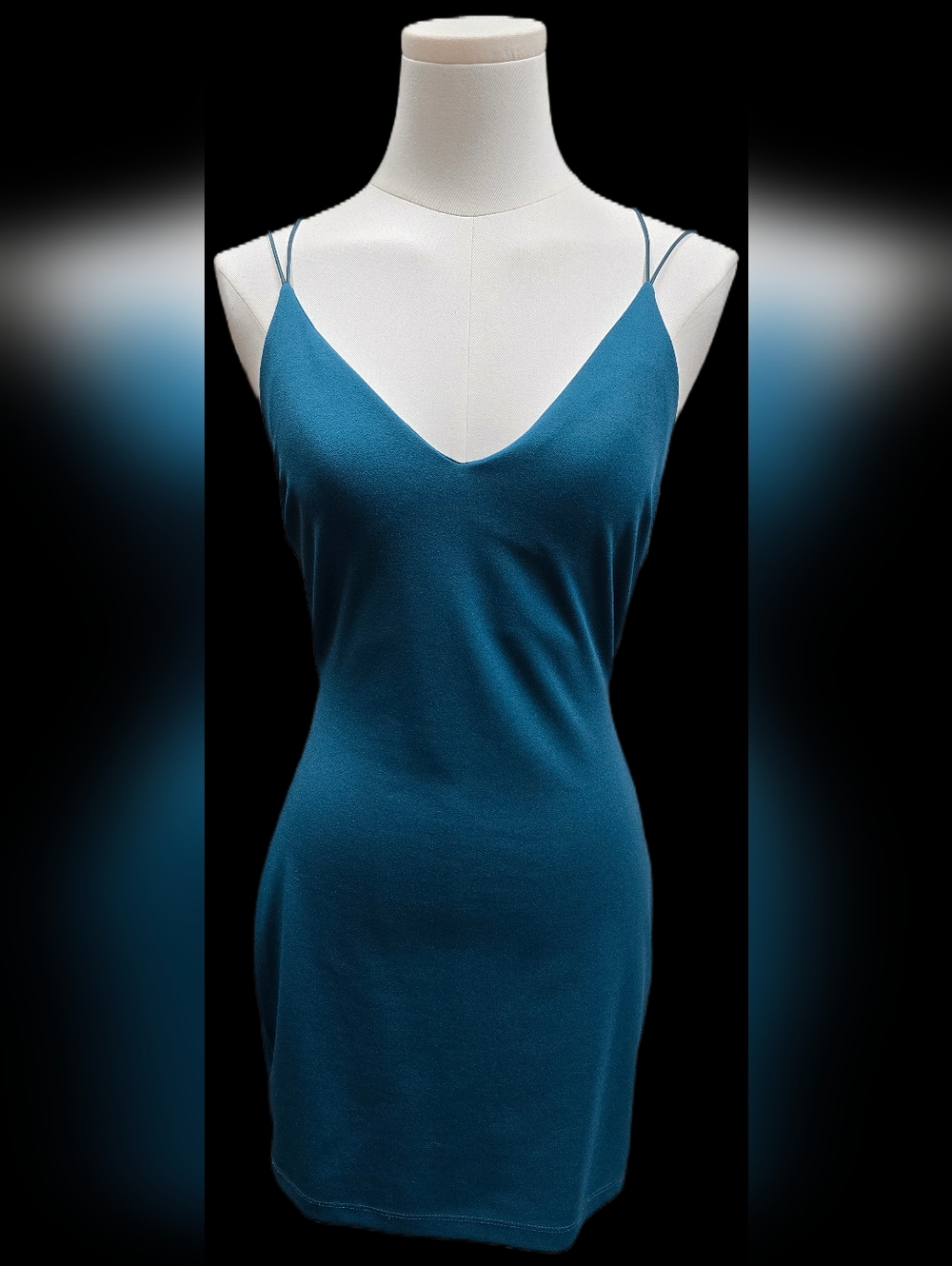 Windsor Teal Backledd Prom Dress